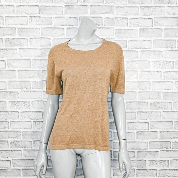 Jenni Kayne Women's Hemp Blend Tee t-shirt in heather camel brown sz M - Picture 2 of 9